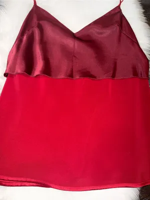 Galvan London Red Satin Spaghetti Strap Cami Top Sz 8 thumbnail 6