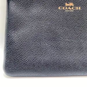 Coach Black Wristlet Wallet Zipper Closure Coin Purse Compact Coated Leather thumbnail 3