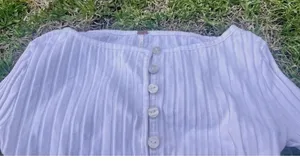 Free People Tilly Long Sleeve Cardi Blouse Top Knit Ribbed Button Down Size XS thumbnail 7