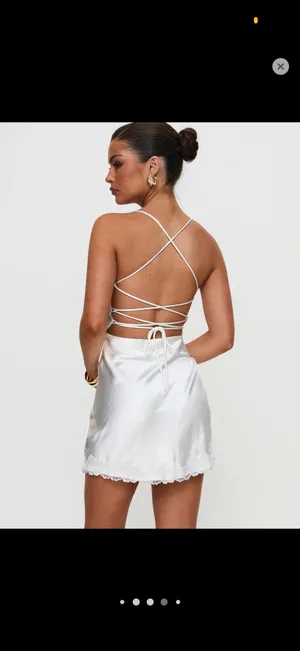 Princess Polly White Slip Dress Mini thumbnail 4