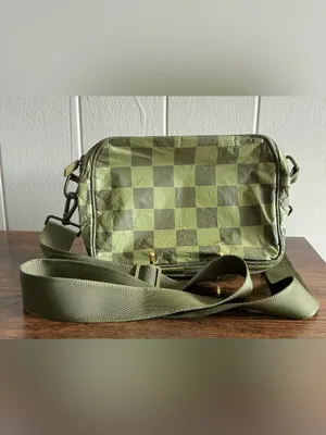 A Waterproof ALOHA Collection Le Tour Army Green Checkered crossbody bag thumbnail 2