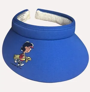 Blue Peanuts Lucy Baseball Visor By Town Talk MFG Adj Fit Terry Cloth‎ Lining thumbnail 1