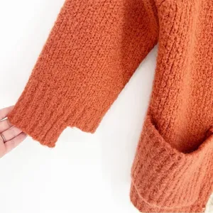 POL Chunky‎ Knit Longline Cardigan Women's Size S Orange Academia thumbnail 5