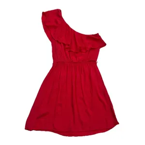 Vintage Papaya Women’s One Shoulder Mini Dress S Ruffle Neckline Flirty Feminine thumbnail 2