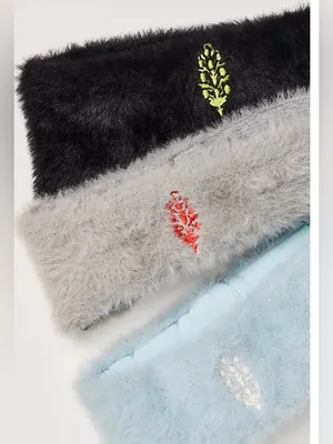 Free People Movement $28 NWT Slopeside Sherpa Earwarmer grey/red thumbnail 2