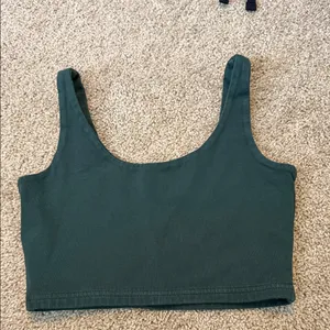 Brandy Melville Lydia Dark Green Crop Top thumbnail 2