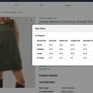 Source Unknown Y2K Corduroy Overall Dress Open Back Cute Pockets M Dark Green NEW thumbnail 8