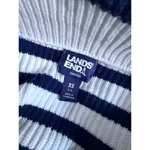 Lands End Women's Sweater White Blue XS thumbnail 4