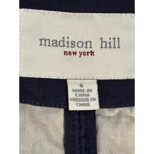 Madison Hill NY Embroidered Cotton Open Front Blazer Jacket Shacket Navy Size 6 thumbnail 7