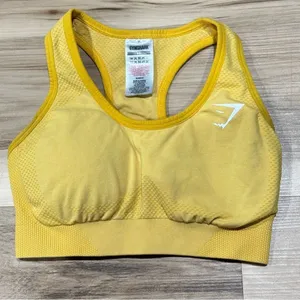 Gymshark Yellow Padded Sports Bra Women’s XS thumbnail 1