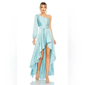 NWT Mac Duggal 49141 French Blue One Shoulder Flowy Gown Dress Size 6 thumbnail 3