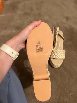 Woven Platform Sandals Tan Size 10 thumbnail 3