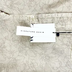 NWT‎ ZARA The Dreed Cropped Printed Flare Jeans Women's Size 4 Tan Cottagecore thumbnail 8