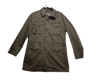 Levi Strauss‎ & Co Field Jacket Womens Medium Olive Green Cotton Utility Coat thumbnail 1