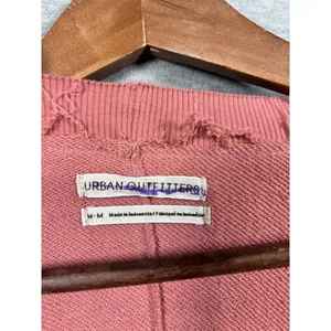 Urban‎ Outfitters Pink V-Neck Long Sleeve Sweatshirt M Distressed thumbnail 2