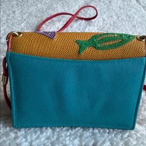 So Cute Handmade Mexican Leather Fish/Appliqué Crossbody Wallet thumbnail 13