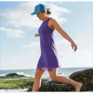 ✨Title Nine Nimblene Illusion Eyelet Purple Blue Tank Sz Medium Dress✨ thumbnail 2