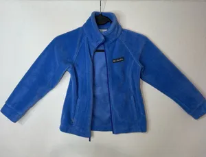 Columbia Fleece Jacket Youth Girls XS 6/7 Blue Full Zip Up Soft Warm Outdoor NEW thumbnail 1