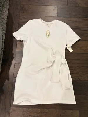 New With Tags Anthropologie Daily Practice White Knot Waist Dress Sz S thumbnail 2