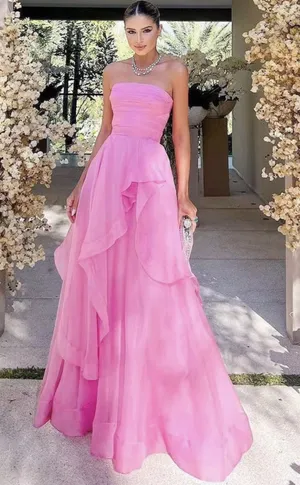 Pink Llella Strapless Prom Dress Size 2 thumbnail 1
