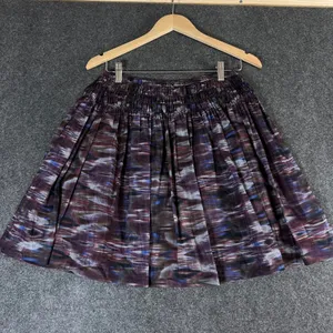 Lord & Taylor Silk Cotton Ikat Print 2 Piece Set Top & Skirt Purple Blue Sz 8 M thumbnail 13