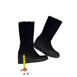Dr. Scholl’s Lindy Black Wedge Tall Boots Faux Leather Comfort Size 10 thumbnail 9
