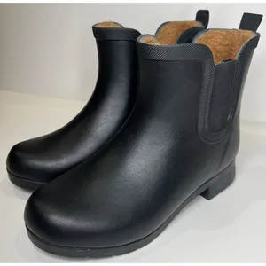 Chooka Black Waterproof Chelsea Rain Boots Faux Fur Lined Women's Size 6 thumbnail 1