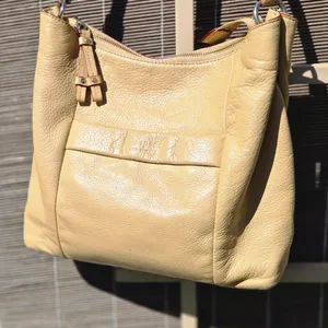 Kate Spade Cream Leather Soft Neutral Hobo Boho Casual Shoulder Purse Bag thumbnail 1