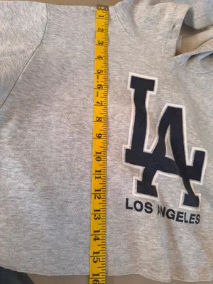 Hill brand Los Angeles Large Light Grey Pullover Cropped Hoodie Gray thumbnail 7
