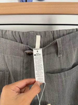 Halara Small NEW High Waist Straight Leg Relaxed Pants Office Work Grey Pockets thumbnail 2