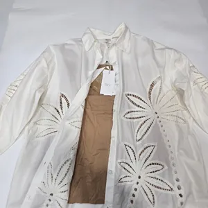 HEMANT AND NANDITA Lani Palm Mini Dress in White XS thumbnail 5