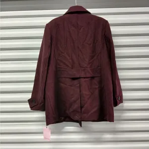 $238 Avec Les Filles Womens Coat XL Burgundy Wool Blend Double Breasted Jacket thumbnail 4