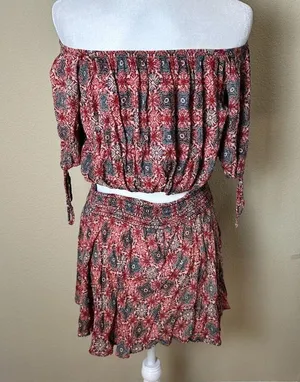 FREE PEOPLE Two Piece Crop Top Mini Skirt Set Size Small thumbnail 5