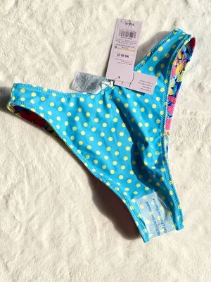 NWT Wild Fable Reversible Floral Mid Rise High Leg Cheeky Bikini Bottom - XS thumbnail 5
