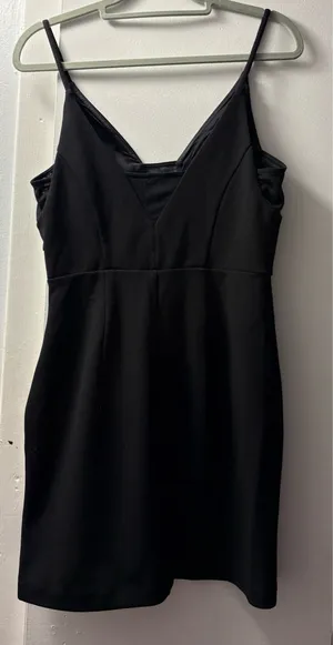 Express Women’s Black V-Neck Mesh Inset Bodycon Mini Dress-XS thumbnail 2