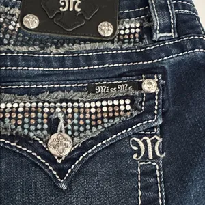 Miss Me Dark Indigo Skinny Jeans EUC thumbnail 11