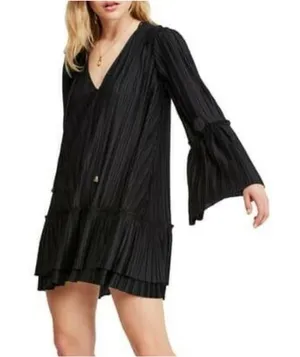 Free People Cant Help It Mini Dress Black Pleated‎ Dress Size Small thumbnail 1
