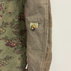 Y2K Gap Women's Brown Patchwork Plaid Herringbone Blazer Jacket Size 6 Earthtone thumbnail 7