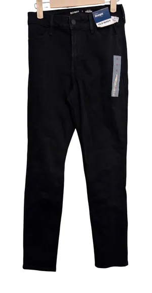 Old Navy Womens High Rise Straight Leg Jeans Black Size 0 NWT‎ 734893-00-1 thumbnail 1