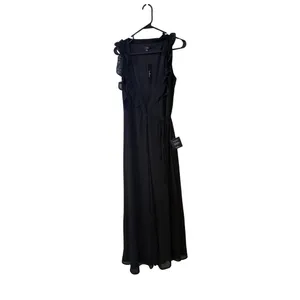NWT Lulus Major‎ Elegance Black Sleeveless Ruffled Wrap Maxi Dress SZ SMALL thumbnail 5