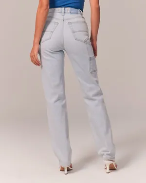 Abercrombie & Fitch The 90s Ultra High Rise Carpenter Jean White thumbnail 2