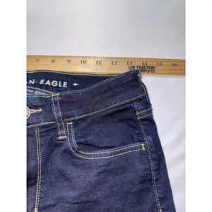 American‎ Eagle Skinny Jeans Womens 6 Short Blue Super Stretch Denim Denim thumbnail 4