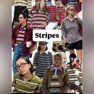 Outdoor Voices Rugby Cropped Long Sleeve Polo Medium striped blokecore thumbnail 6