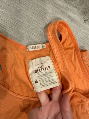 Hollister Y2K Ribbed Orange Tank Size Medium thumbnail 6