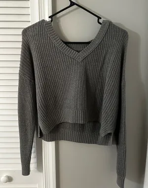 Wild Fable Cropped Sweater Grey thumbnail 1