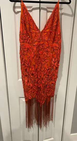 As Seen On Screen EDITION Sequin Cutwork Cami Midi Dress with Fringe (8) thumbnail 4