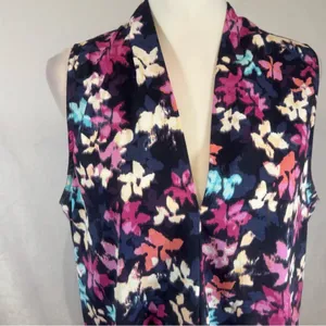 Nine West colorful neck floral top size large thumbnail 2