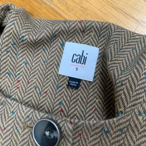 Cabi Brown Herringbone Confetti‎ Blazer Jacket Womens Small Collarless Button thumbnail 6