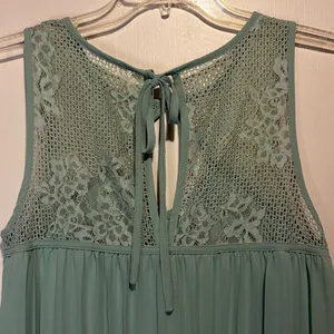 Entro- NWT Aquamarine Teal Pleated Lace Detail Mini Dress Lined- Size Small thumbnail 6