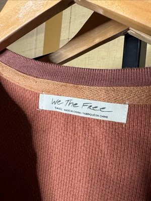 NWT Free People We The Free Mikah Layering Cuff Thermal Top Autumn Combo Small thumbnail 9
